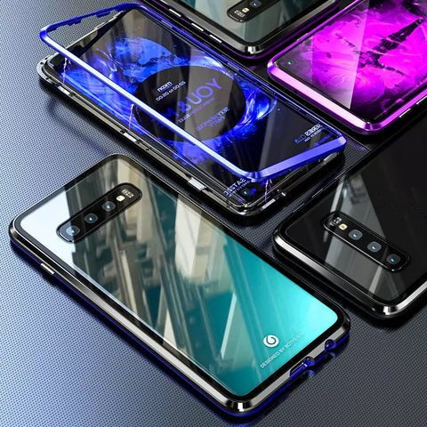 Samsung İçin Manyetik Temperli Cam Çift Taraflı Telefon Kılıfı