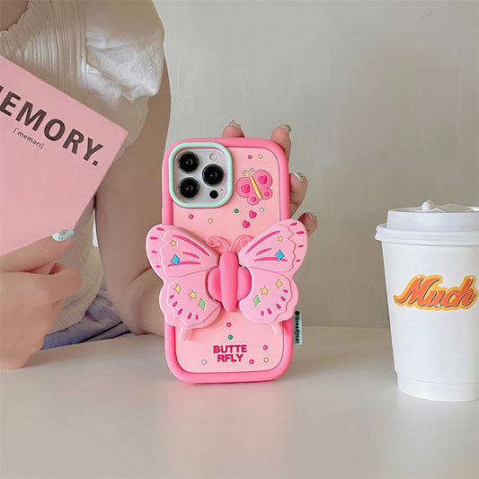 [best gift] Butterfly Folding Stand Phone Case for iPhone Series