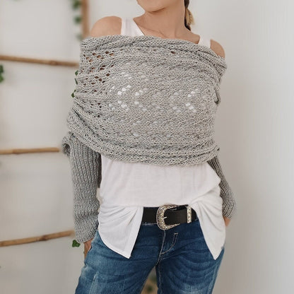 🥰HOT SALE🥰Women’s Knitted Cut-Out Shawl Poncho Wrap