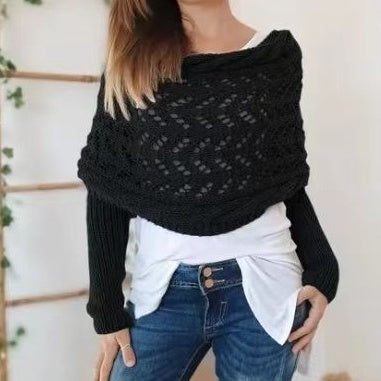 🥰HOT SALE🥰Women’s Knitted Cut-Out Shawl Poncho Wrap