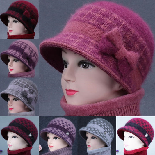 Women's Elegant Warm Winter Hat with Bowknot