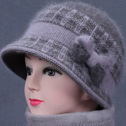 Women's Elegant Warm Winter Hat with Bowknot