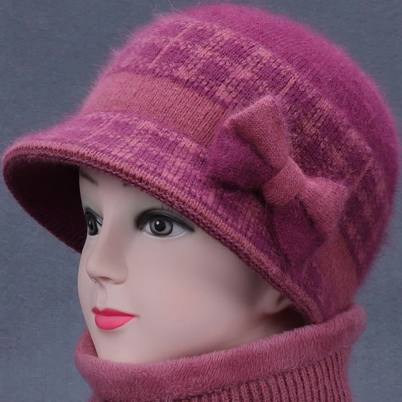 Women's Elegant Warm Winter Hat with Bowknot