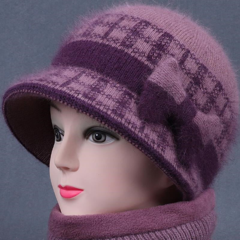 Women's Elegant Warm Winter Hat with Bowknot