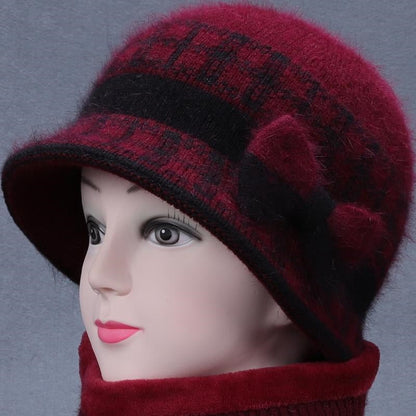 Women's Elegant Warm Winter Hat with Bowknot