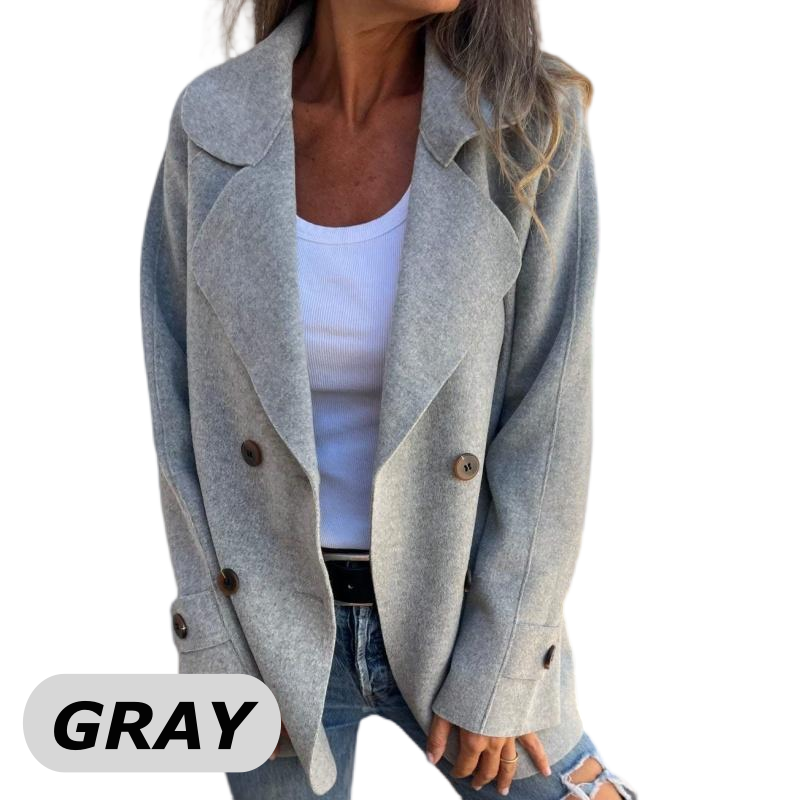 Women's Faux Tweed Casual Lapel Long Sleeve Coat