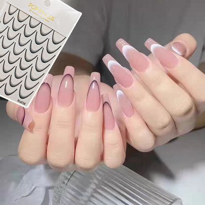 Minimalist Gradient 3D Arc-Moon Nail Art Stickers