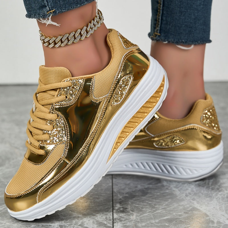 Women’s Trendy Casual Sparkling Style Platform Sneakers