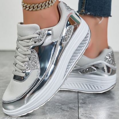 Women’s Trendy Casual Sparkling Style Platform Sneakers