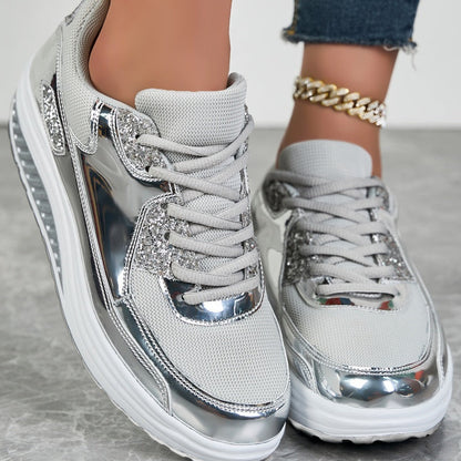 Women’s Trendy Casual Sparkling Style Platform Sneakers