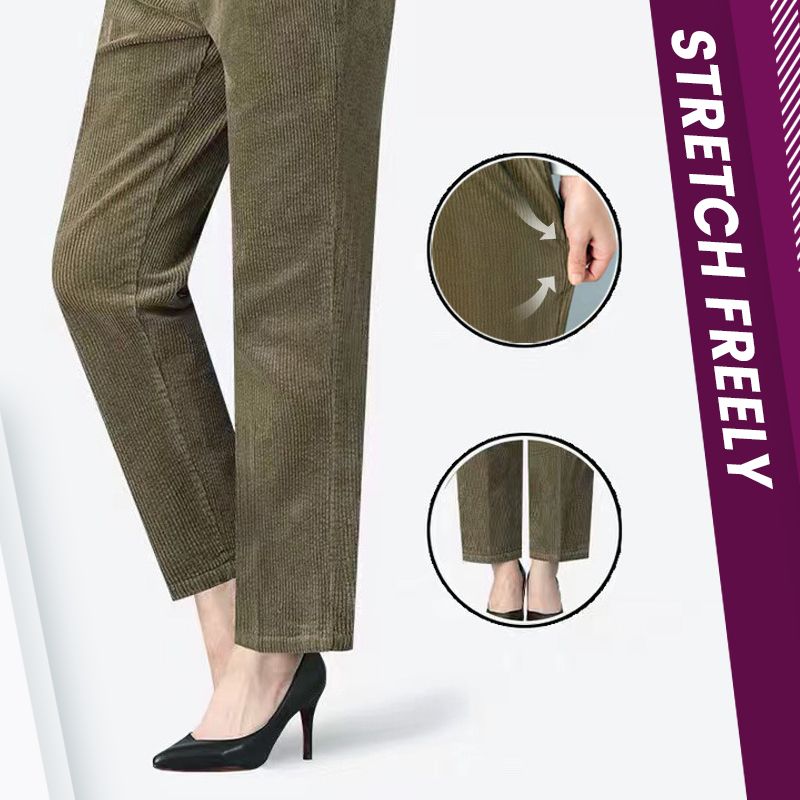 Women’s High-rise Elastic Corduroy Trousers