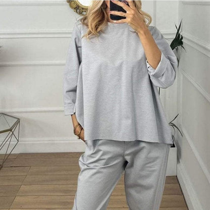 Women's Casual Solid Color Long Sleeve 2 Piece Set