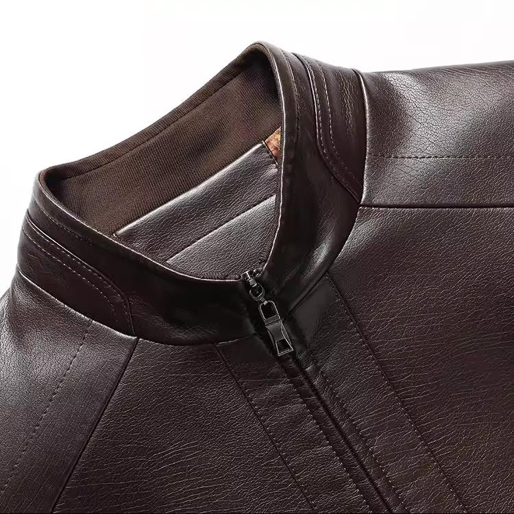 Men’s Warm Plush Lining Leather Jacket Coat - Gift for Him!